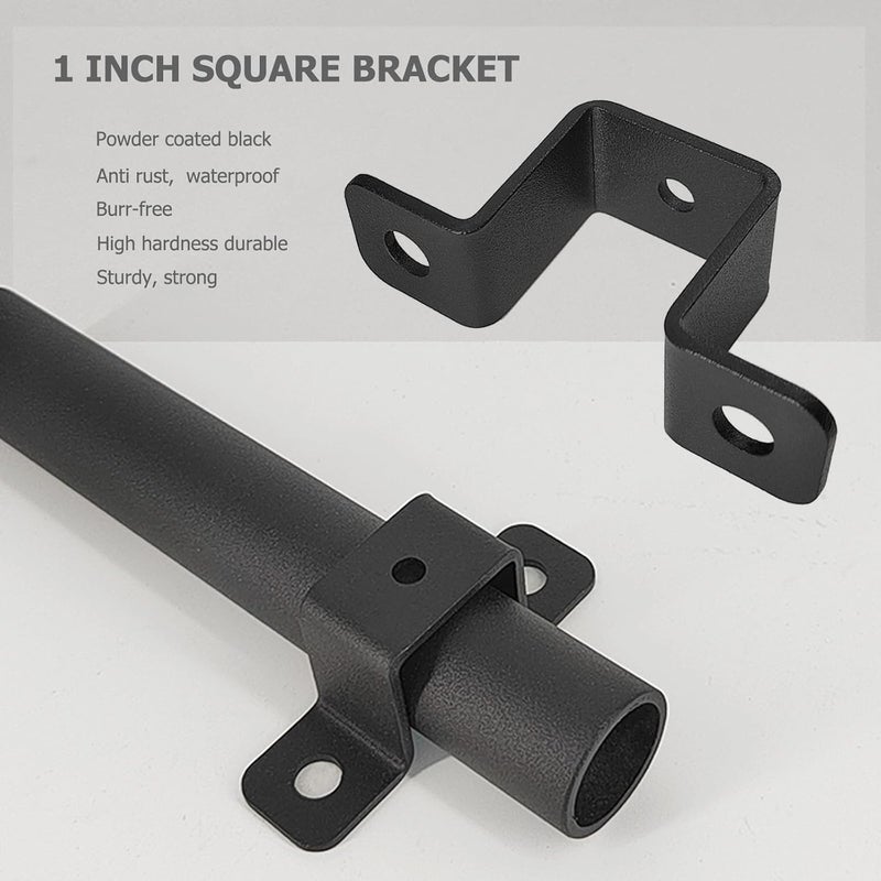Wpbhk 8 Pcs Square Tube Strap Clamp, 1"x1" Strap Post Ties, Black Deck Fence Post Tie Bracket U-Shaped Pipe Clamp Bracket - Image 4